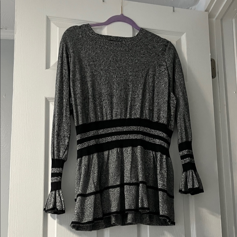 Eloquii Black and White Knit Sweater